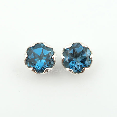 Premium 925 Silver High Quality London Blue Topaz Stud Earrings | Gift-Wrapped Elegantly