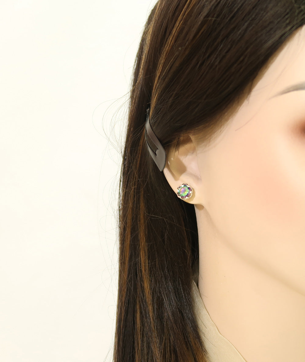 Elegant Presentation Box | Secure Mounted Mystic Topaz Authentic 925 Silver Earrings