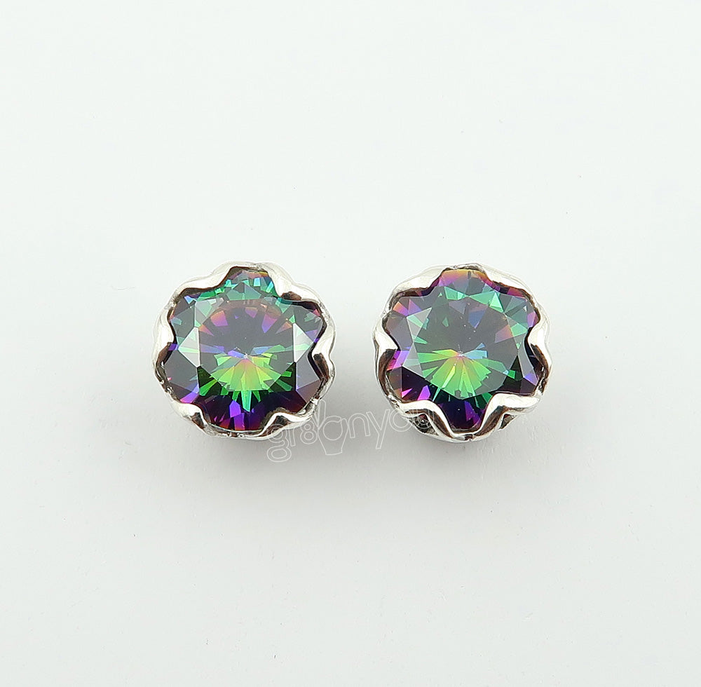 Elegant Presentation Box | Secure Mounted Mystic Topaz Authentic 925 Silver Earrings
