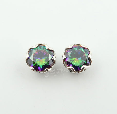 Elegant Presentation Box | Secure Mounted Mystic Topaz Authentic 925 Silver Earrings
