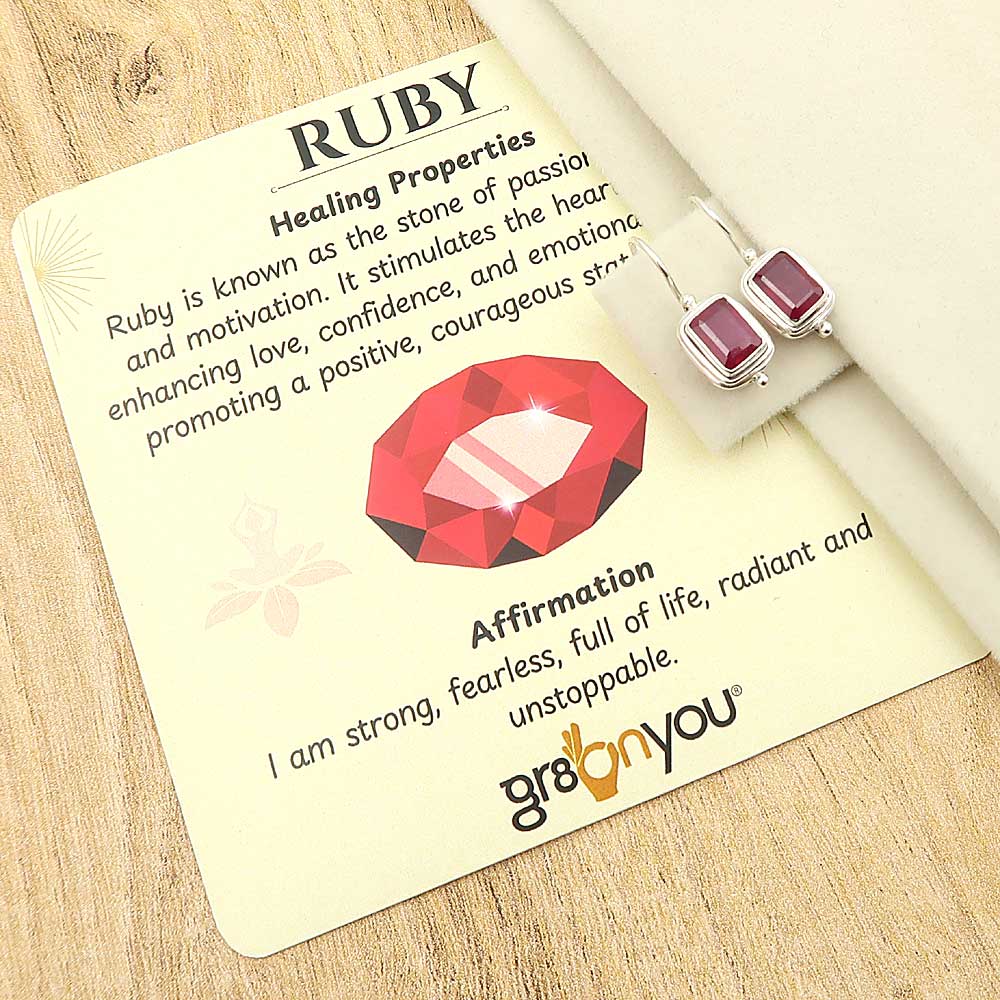Signature Gift Packaging | Natural Ruby Real 925 Silver Earrings | Specially for Her