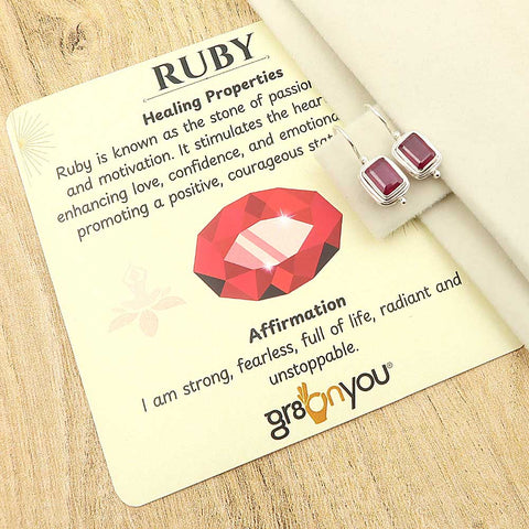 Signature Gift Packaging | Natural Ruby Real 925 Silver Earrings | Specially for Her