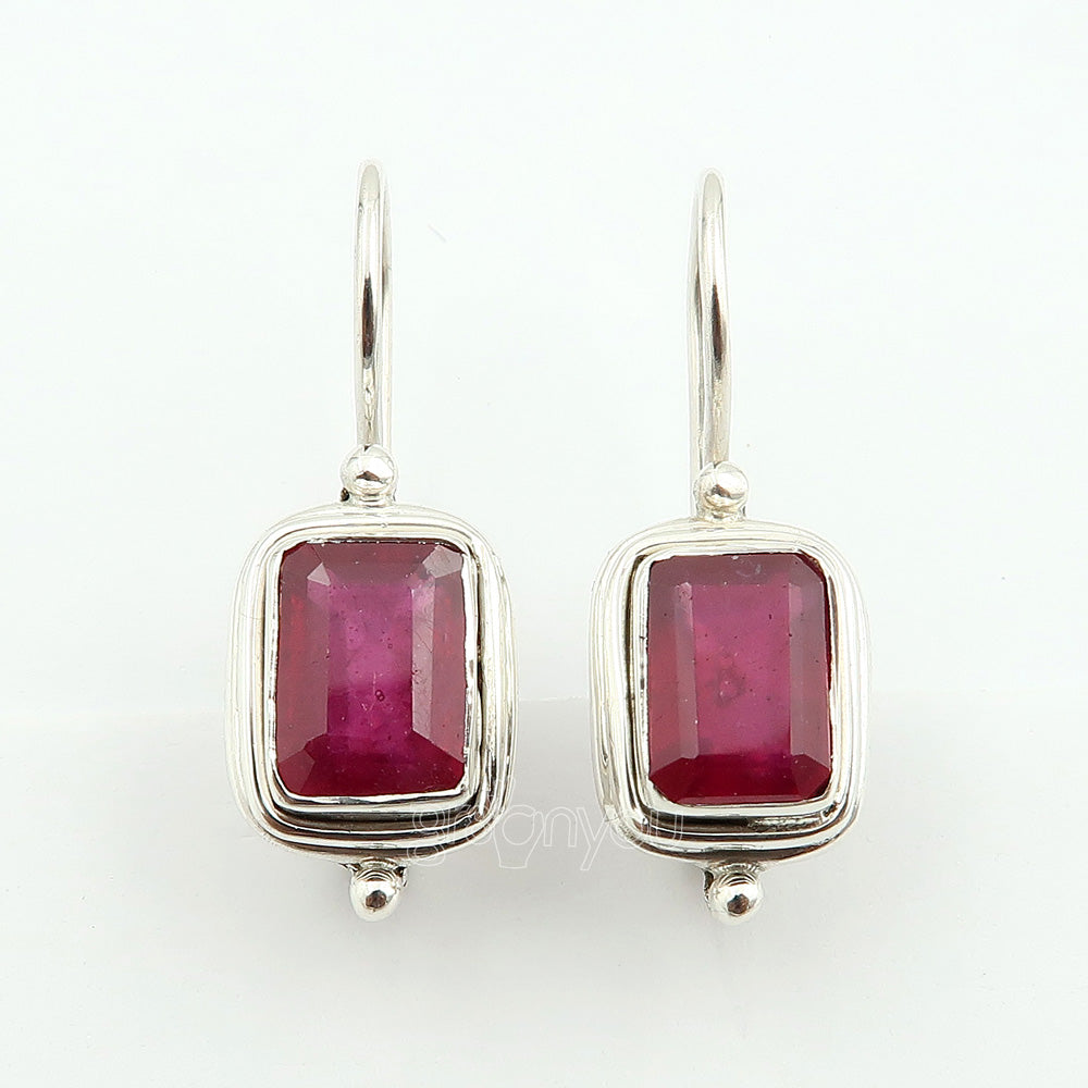 Signature Gift Packaging | Natural Ruby Real 925 Silver Earrings | Specially for Her