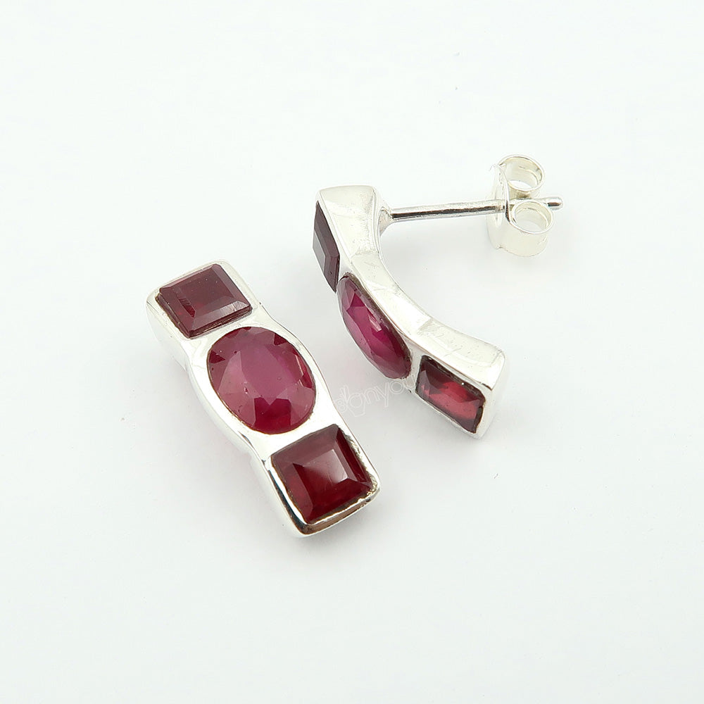 Special Occasion Jewellery | Authentic Ruby Hypoallergenic 925 Silver Earrings