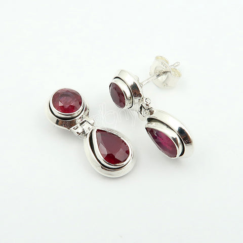 Thoughtful Jewellery Gift | Real Ruby Sterling Silver Earrings | Safe to Wear