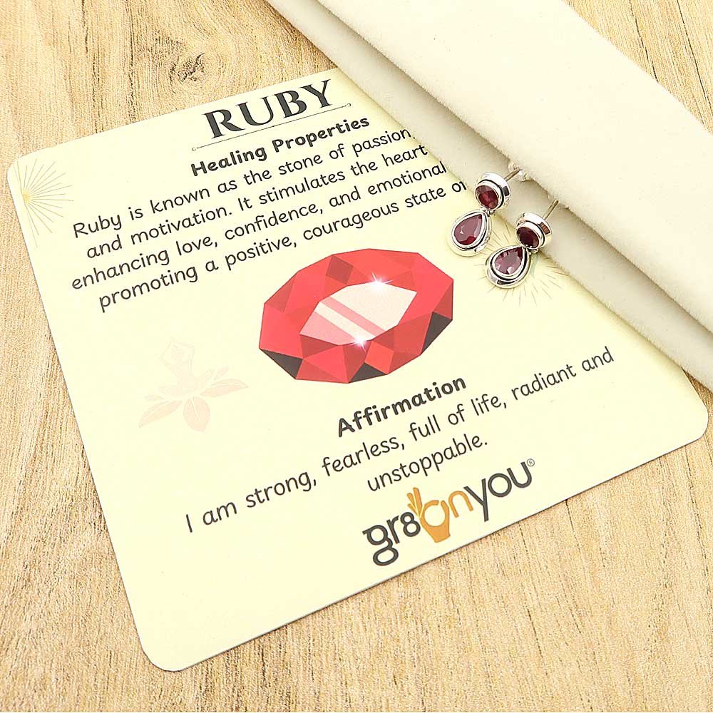 Thoughtful Jewellery Gift | Real Ruby Sterling Silver Earrings | Safe to Wear