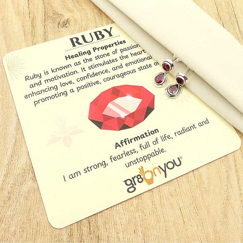 Thoughtful Jewellery Gift | Real Ruby Sterling Silver Earrings | Safe to Wear