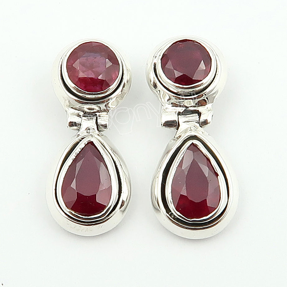 Thoughtful Jewellery Gift | Real Ruby Sterling Silver Earrings | Safe to Wear