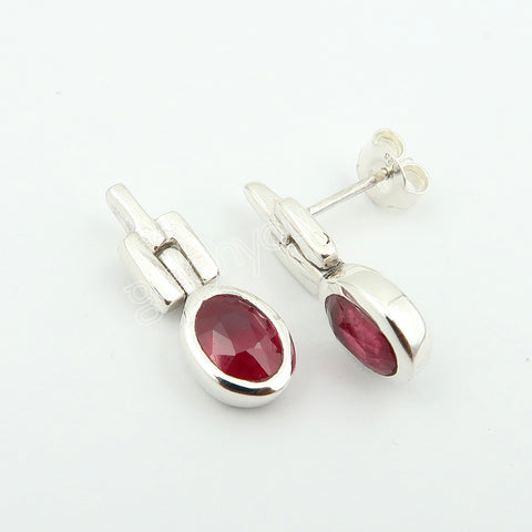 Romantic Gift Idea | Rare Ruby Fine Silver Earrings | Eco-Friendly Packaging