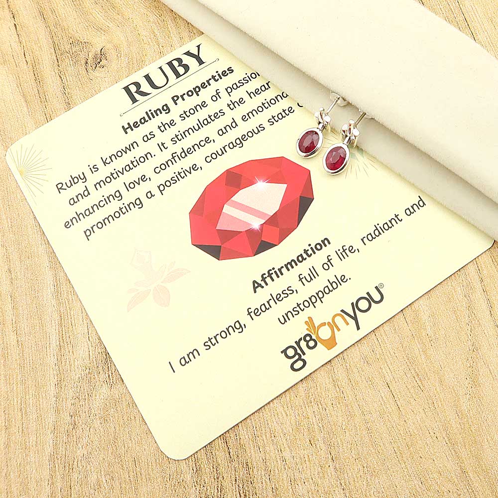 Romantic Gift Idea | Rare Ruby Fine Silver Earrings | Eco-Friendly Packaging