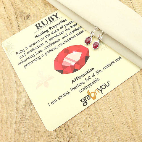 Romantic Gift Idea | Rare Ruby Fine Silver Earrings | Eco-Friendly Packaging