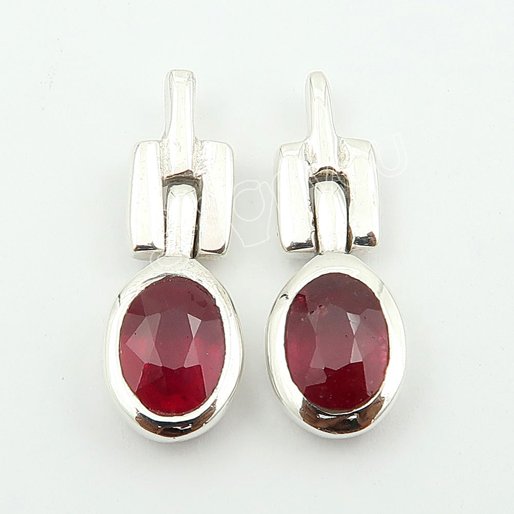 Romantic Gift Idea | Rare Ruby Fine Silver Earrings | Eco-Friendly Packaging