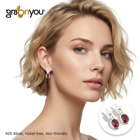 Romantic Gift Idea | Rare RUBY Fine Silver Earrings | Eco-Friendly Packaging