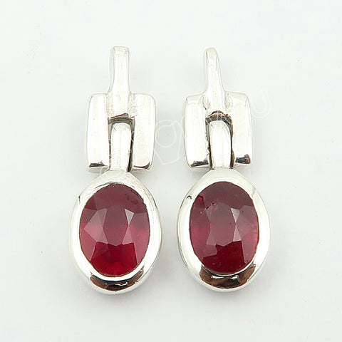 Romantic Gift Idea | Rare Ruby Fine Silver Earrings | Eco-Friendly Packaging