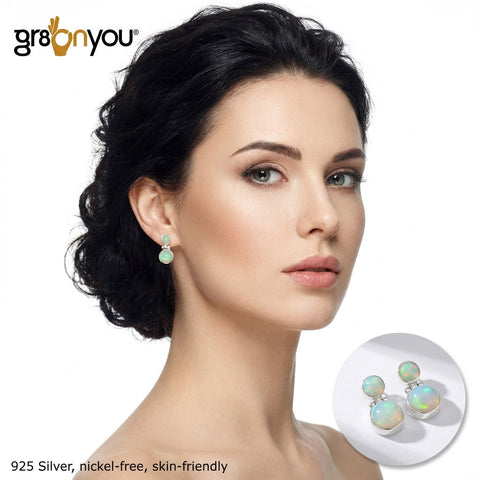 Luxury Gift for Her | AAA Grade ETHIOPIAN OPAL Solid Silver Earrings Jewellery