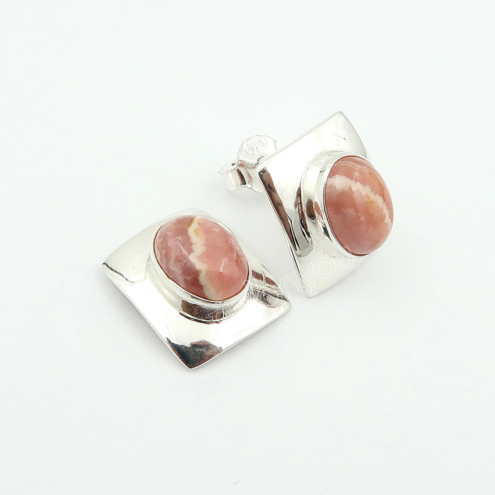 Festival Gift Pack | Ethically Sourced Rhodochrosite Hallmarked Silver Earrings
