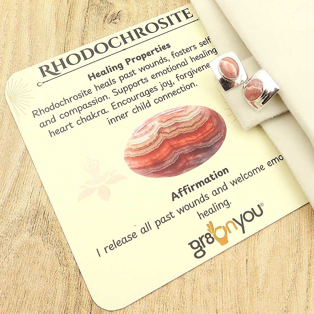 Festival Gift Pack | Ethically Sourced Rhodochrosite Hallmarked Silver Earrings