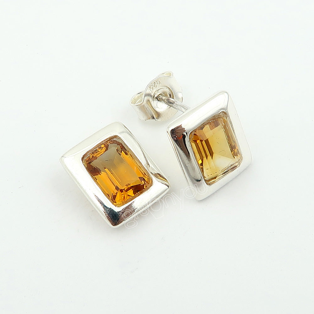 Wrapped with Love | Earth-Mined Citrine Premium 925 Silver Earrings | Christmas Gifts