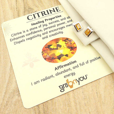 Wrapped with Love | Earth-Mined Citrine Premium 925 Silver Earrings | Christmas Gifts