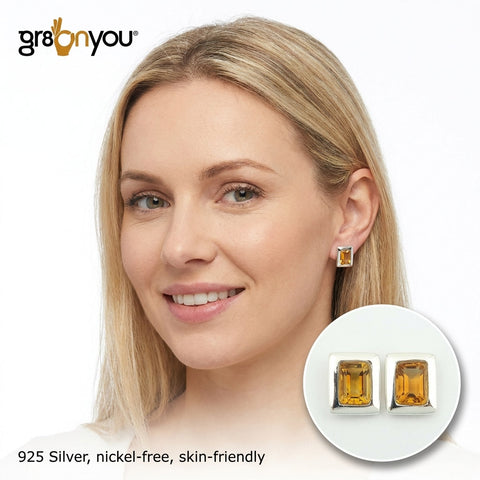 Wrapped with Love | Earth-Mined CITRINE Premium 925 Silver Earrings | Christmas Gifts