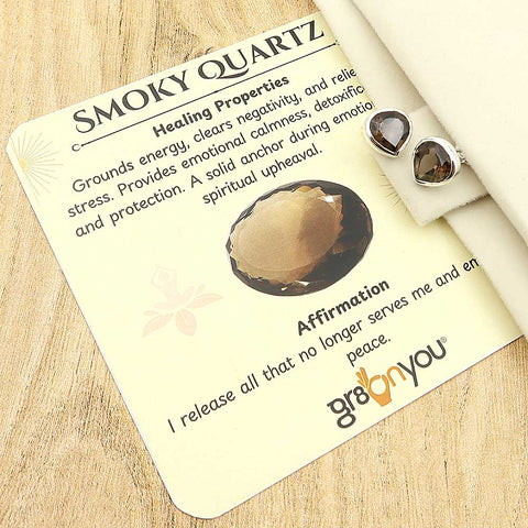 Jewellery for Gifting Purpose | Premium Quality Smoky Quartz Authentic 925 Silver Earrings