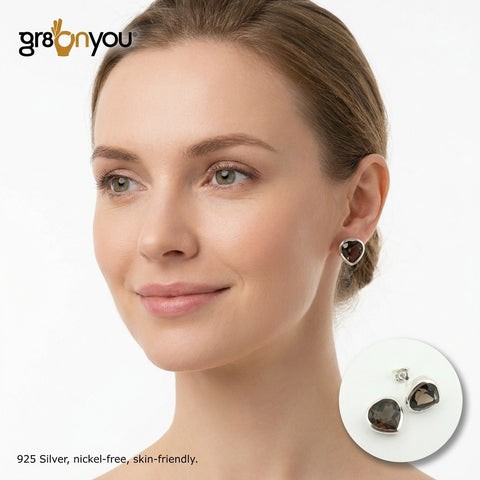 Jewellery for Gifting Purpose | Premium Quality SMOKY QUARTZ Authentic 925 Silver Earrings