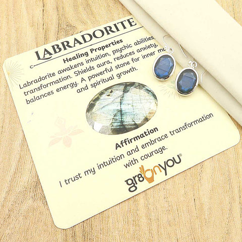 Free Elegant Packaging | High Quality Labradorite Real 925 Silver Trending Earrings