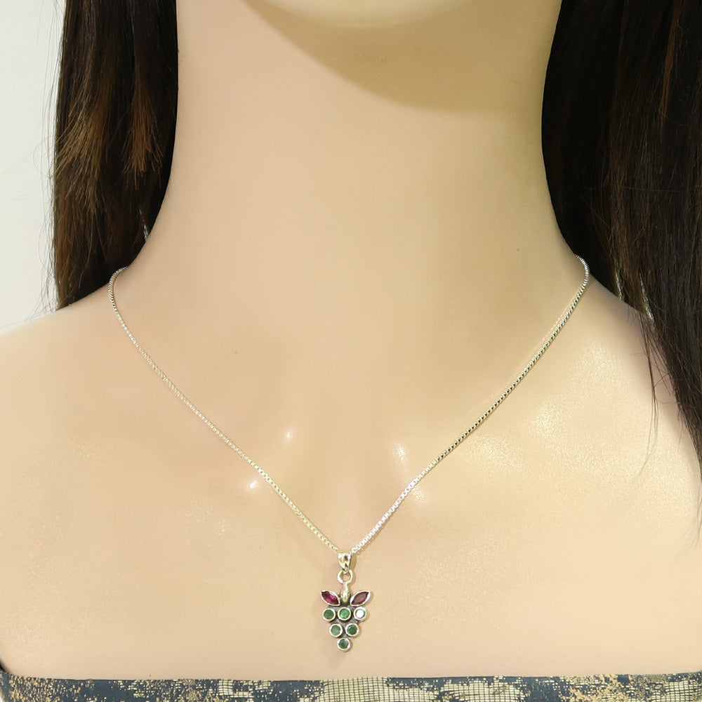 Premium Gift Packaging | Secure Mounted Ruby, Emerald 925 Sold Silver Jewellery Set