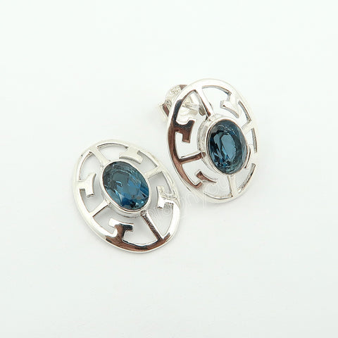 Sterling Silver Genuine London Blue Topaz Jewellery Set | Gift Boxed for Anniversary