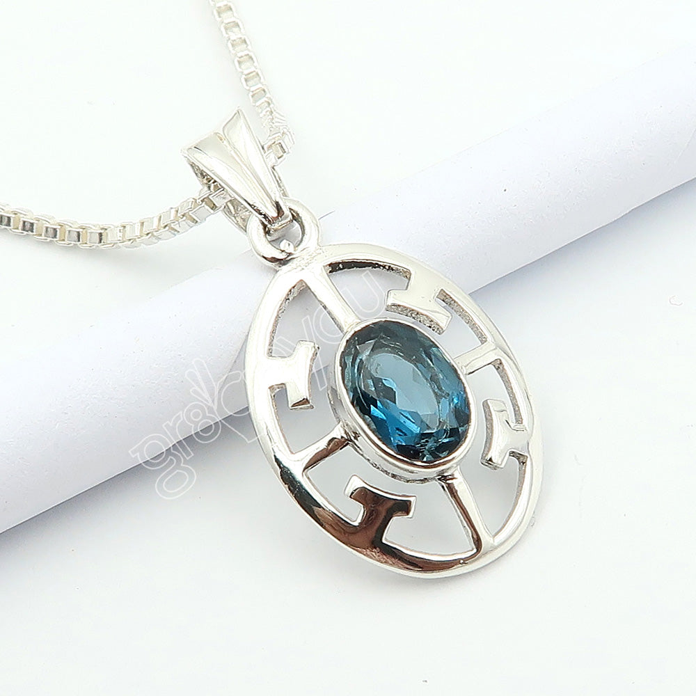 Sterling Silver Genuine London Blue Topaz Jewellery Set | Gift Boxed for Anniversary
