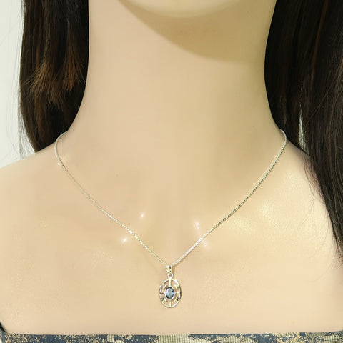 Sterling Silver Genuine London Blue Topaz Jewellery Set | Gift Boxed for Anniversary