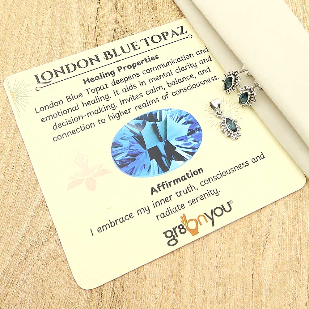 Fine Silver Authentic London Blue Topaz Jewellery Set | Complete the Look