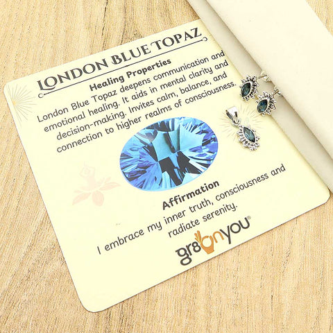 Fine Silver Authentic London Blue Topaz Jewellery Set | Complete the Look