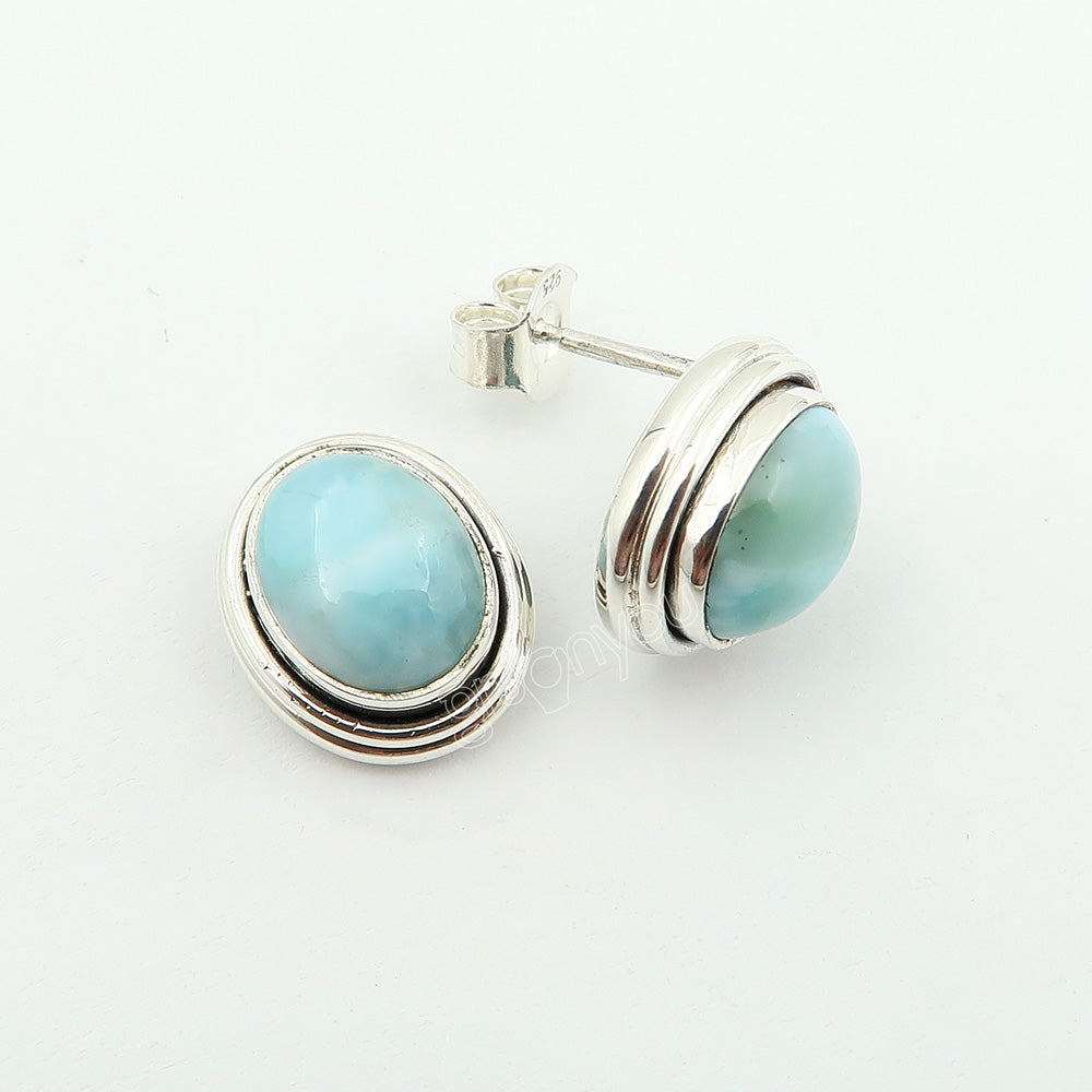 Pure Silver Real Larimar Set | Premium Handmade Jewellery with Certificate