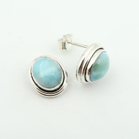 Pure Silver Real Larimar Set | Premium Handmade Jewellery with Certificate