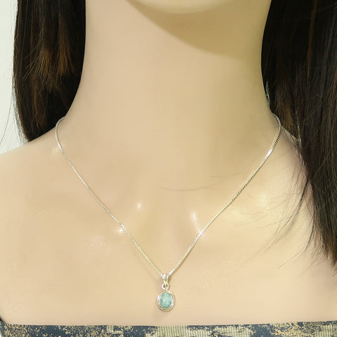 Pure Silver Real Larimar Set | Premium Handmade Jewellery with Certificate