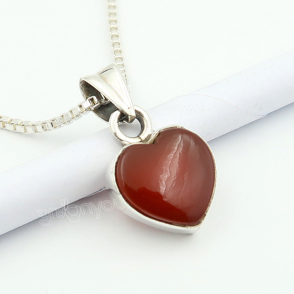 Spring Refresh | Solid Silver Rare Carnelian Heart Jewellery Set | Bestseller of the Month