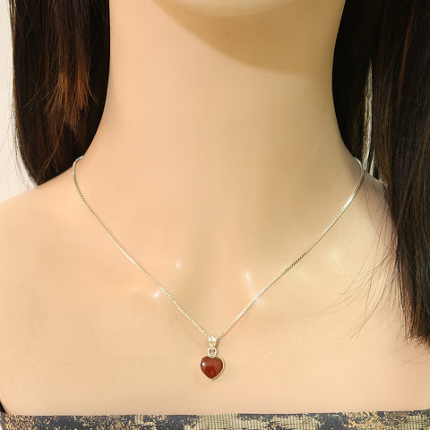 Spring Refresh | Solid Silver Rare Carnelian Heart Jewellery Set | Bestseller of the Month