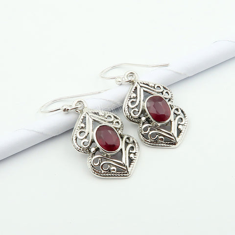 Premium 925 Silver AAA Grade Ruby July Birthstone Jewellery Set | Now with Free Gift