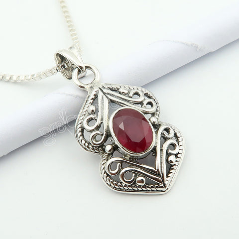 Premium 925 Silver AAA Grade Ruby July Birthstone Jewellery Set | Now with Free Gift