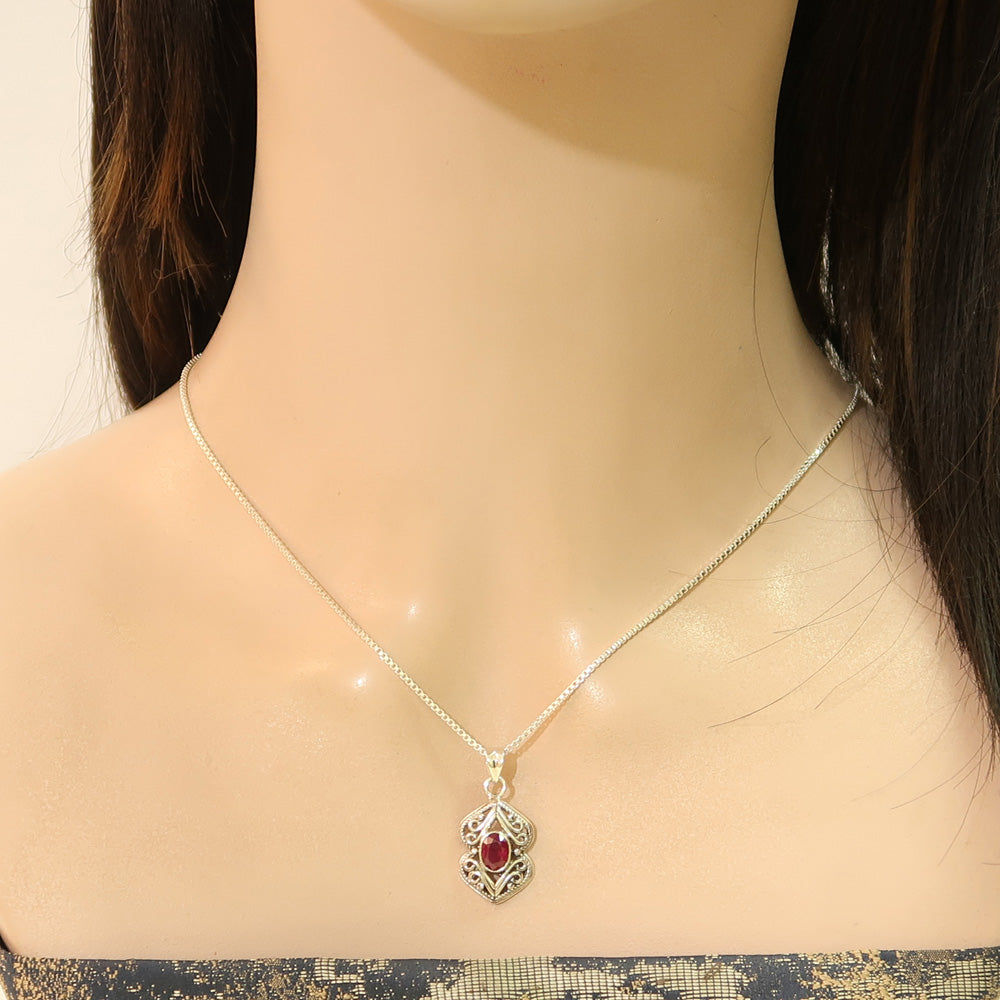 Premium 925 Silver AAA Grade Ruby July Birthstone Jewellery Set | Now with Free Gift
