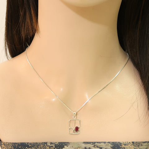 Authentic 925 Silver Ethically Sourced Ruby Jewellery Set | Holiday Gifting Premium Launch