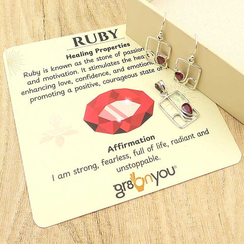 Authentic 925 Silver Ethically Sourced Ruby Jewellery Set | Holiday Gifting Premium Launch