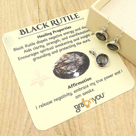 Real 925 Silver Earth-Mined Black Rutile Jewellery Set | Festival Ready Year-Round Glamour