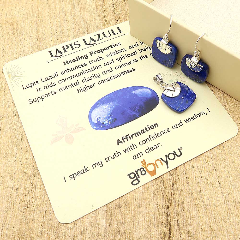 Secure Mounted Lapis Lazuli Sterling Silver Jewellery Set | Unmissable Quality