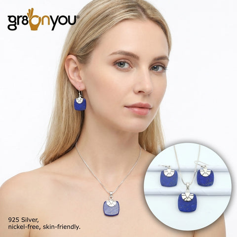 Secure Mounted LAPIS LAZULI Sterling Silver Jewellery Set | Unmissable Quality