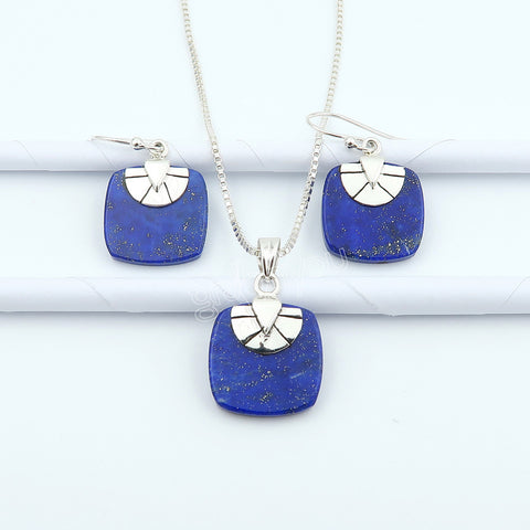 Secure Mounted Lapis Lazuli Sterling Silver Jewellery Set | Unmissable Quality