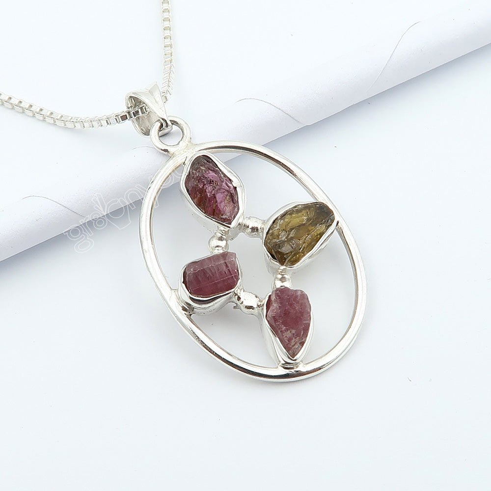Genuine Mix Tourmaline Pure Silver Jewellery Set | For Collectors of Fine Jewellery