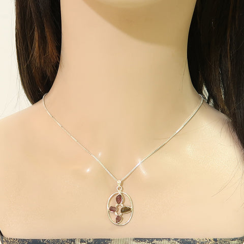 Genuine Mix Tourmaline Pure Silver Jewellery Set | For Collectors of Fine Jewellery
