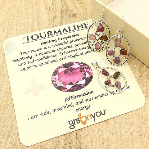 Genuine Mix Tourmaline Pure Silver Jewellery Set | For Collectors of Fine Jewellery